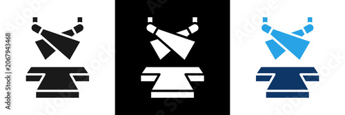 Fotografie Catwalk Icon Set Glyph Vector Illustration