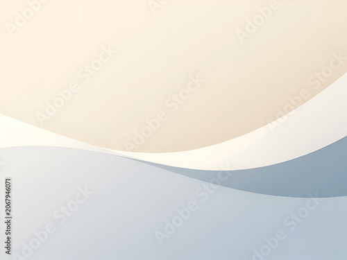 Pastel abstract background with gentle waves in blue and beige