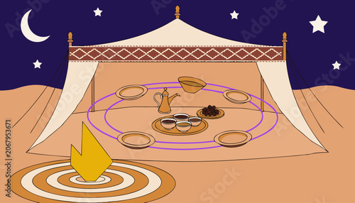 Bedouin Tent Restaurant: Coffee Pot Dates Night Sky