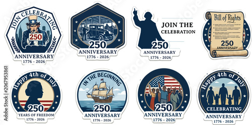 Bild auf Leinwand Download the “50 Years of Freedom” special edition collection of logos and stickers—the perfect  anniversary collection for creative and print projects