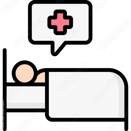 inpatient icon illustration design with filled outline