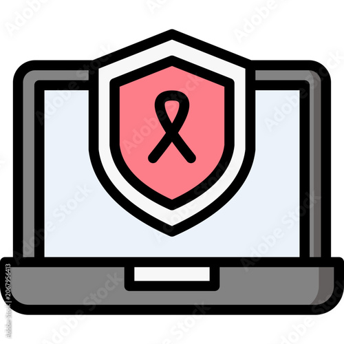 oncology icon illustration design with filled outline