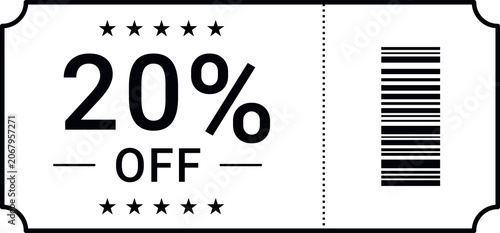 20 Percent Off Coupon Ticket