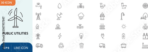 Photos Public utilities icon set