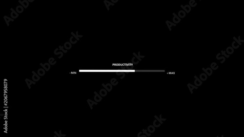 Productivity and efficiency concept. Business adjusting virtual slider from min to max