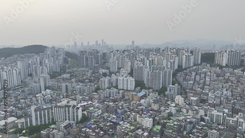 Aerial View of Residential Area with Apartment and Villa Complex near Seoul National University Station
