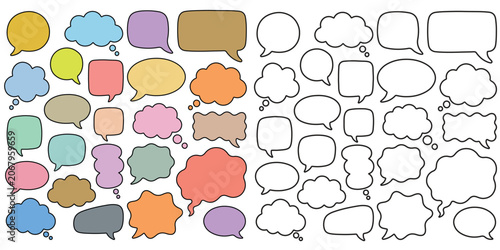 Fényképezés Doodle speech bubbles set