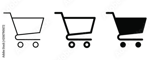 Valokuva Collection of shopping cart icons for e-commerce with shopping ecommerce busines