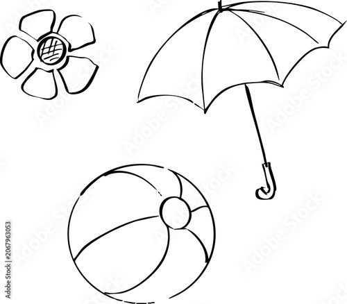 hand-drawn elements of school design for the design of works, vector set