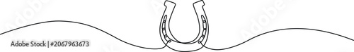 Black horseshoe icon with rope on wavy line