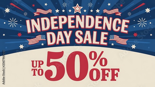 Independence Day Fourth of July Holiday Sale Promotion Design Coupon Template