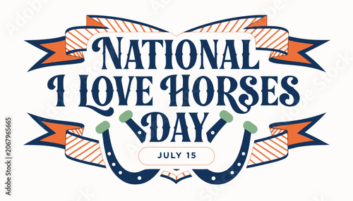 Foto Decorative typography graphic for the annual national i love horses day