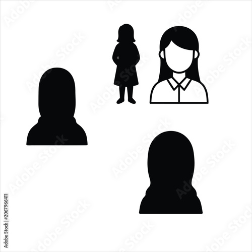 Silhouettes of female figures representing diversity and women empowerment for concepts.