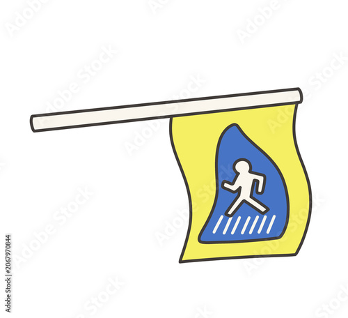 Yellow traffic safety flag/交通安全の黄色い旗