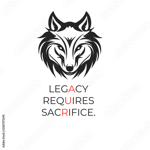 Powerful wolf-themed motivational design featuring the quote 