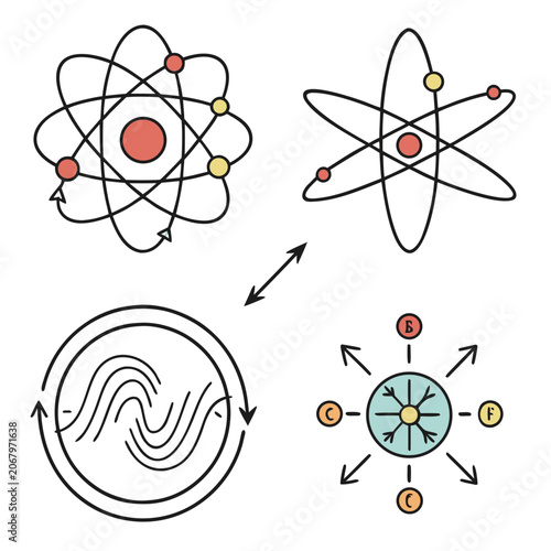 Quantum computing concept with qubits, circuits, and magnetic fields quantum circuit