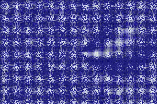 Bild auf Leinwand Abstract blue background featuring a digital halftone pattern of white dots