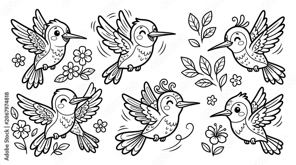 Fototapeta premium seamless floral pattern coloring book , page