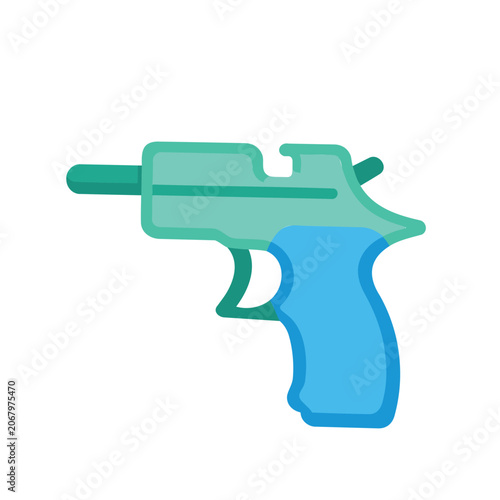 Cartoon water gun presents a playful and harmless take on firearm imagery for all ages