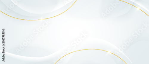 Abstract. Luxury white and gray background with elegant golden curve lines and sparkles. vector.