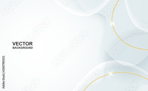 Abstract. Luxury white and gray background with elegant golden curve lines and sparkles. vector.