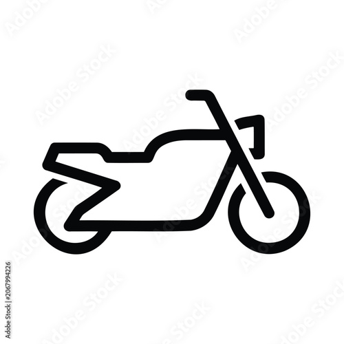 Minimalist Motorcycle Outline Icon for Transportation and Speed
