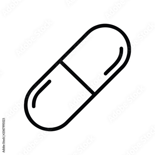 Pill Icon: Medicine Capsule for Health and Wellness Concepts