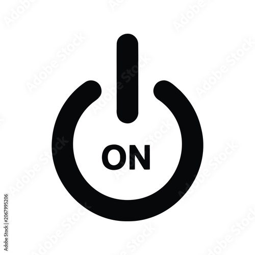 Power symbol icon indicating 'on' status, ideal for electronic devices and operational controls.