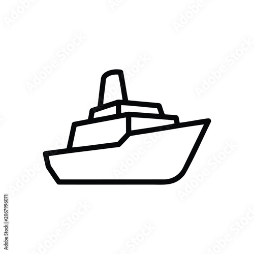 Ship Icon: A Maritime Symbol for Travel, Transport, Ocean Voyages, and Logistics.