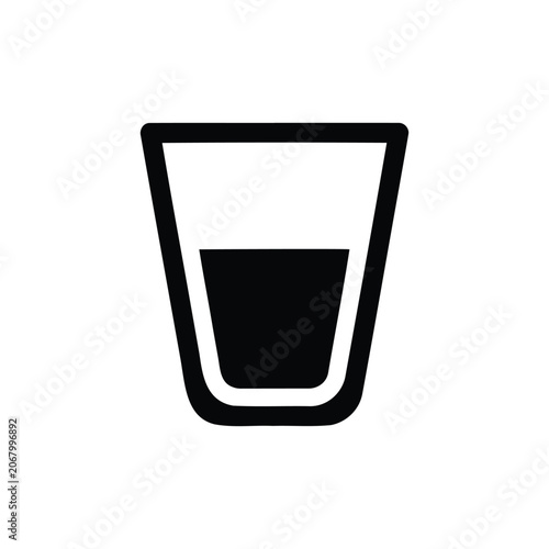 Simple Glass Icon with Liquid Filling, Symbolizing Drinks or Water