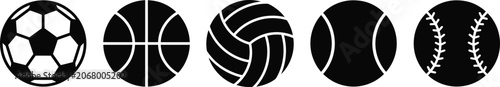 Konstfotografi Black and white sports balls icons