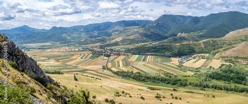 Wheat fields from  Piatra Secuiului mountain, Romania