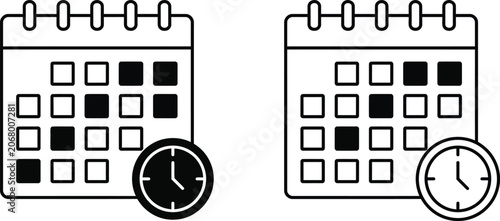 Calendars with clocks for scheduling and time management