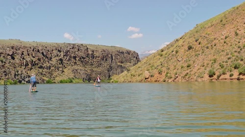 SUP boarding on the lake