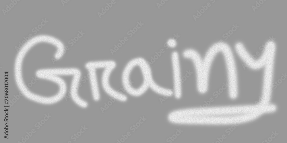 Fototapeta premium Grainy handwritten word typography on solid grey background.