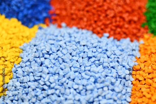 Obraz na płótnie Colourful plastic polymer granules