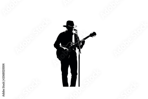 Blues Guitar Performer Silhouette