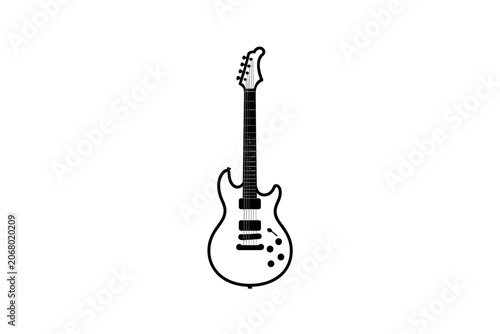 Modern Electric Guitar Outline