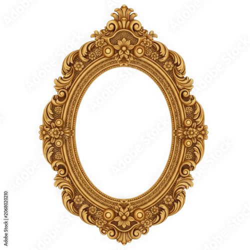 Golden ornate frame with floral patterns