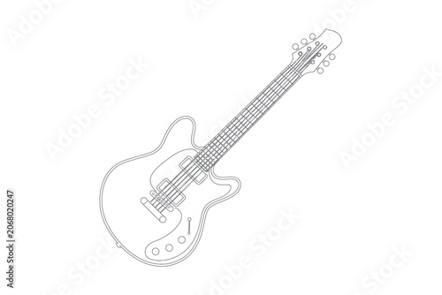 Electric Guitar Line Drawing
