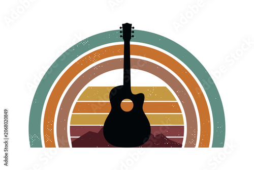 Vintage Guitar Sunset Glow