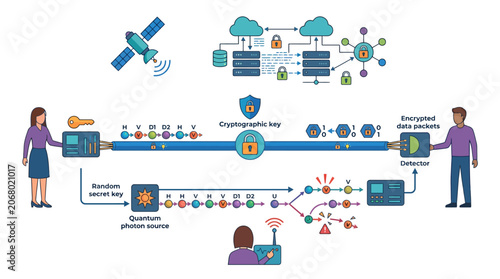 People working with technology network.