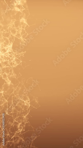 Golden network structure on a warm background with space for text and design elements