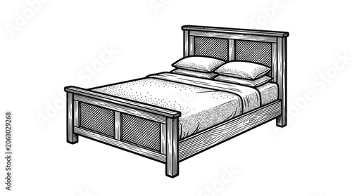Slika na platnu Bed with pillows and mattress.