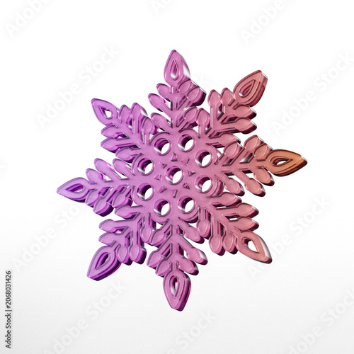 Pink snowflake ornament for christmas and winter decoration