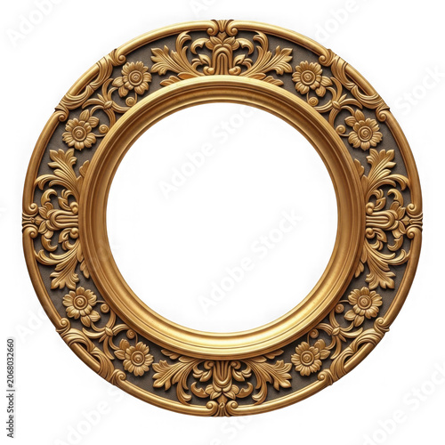 Golden ornate picture frame border