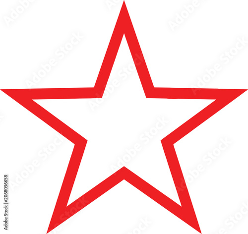 Simple red star outline shape icon