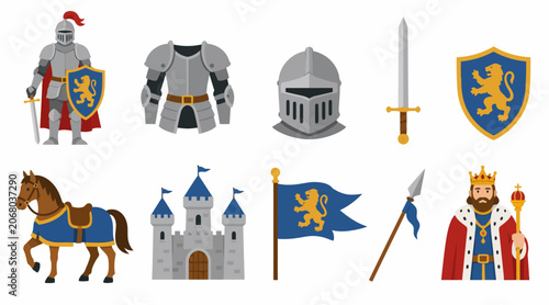 Foto Medieval Knights and Castle Icons Collection.