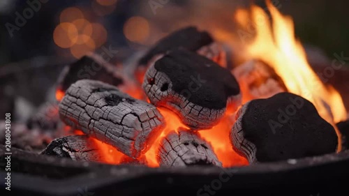 Burning Coals Create Impressing Natural Scenes Of Fire Environment And Emotions Captured In This Technology And Graphic