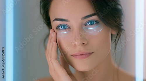 Calm Self Care Scene With Futuristic Interface